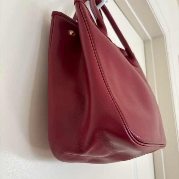 Longchamp Roseau Red Leather Handbag - Picture 10 of 16